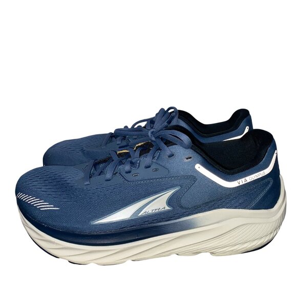 Altra Via Olympus Mens Running Shoes Size 11.5 Blue & White zero drop foot shape - Picture 1 of 13